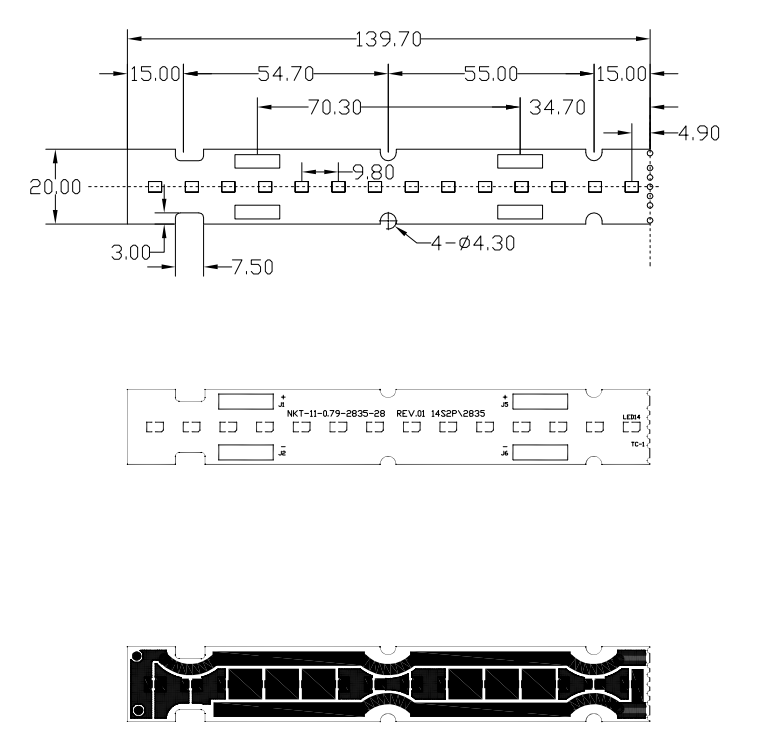  led strip lights industries hard led strip rigid led bar PCB layout